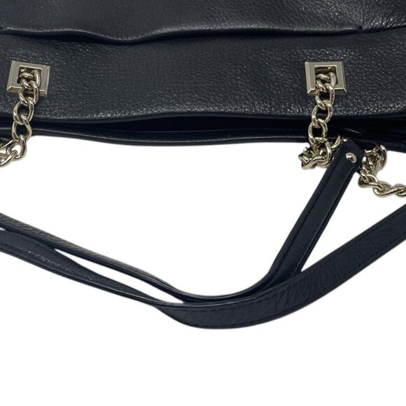 Kate Spade New York Womens Black Leather Chain Strap Inner Pocket Shoulder Bag - Picture 5 of 13